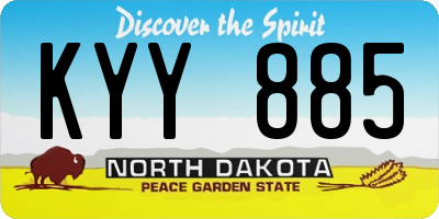 ND license plate KYY885