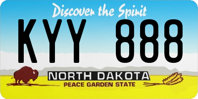 ND license plate KYY888