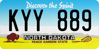 ND license plate KYY889