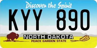 ND license plate KYY890
