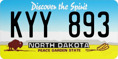 ND license plate KYY893