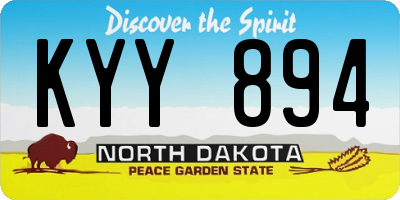 ND license plate KYY894