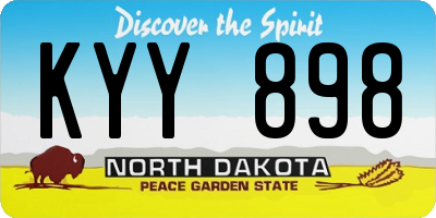 ND license plate KYY898