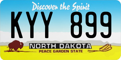 ND license plate KYY899