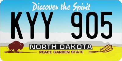 ND license plate KYY905