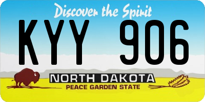ND license plate KYY906