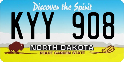 ND license plate KYY908