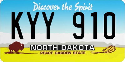 ND license plate KYY910