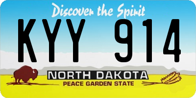 ND license plate KYY914