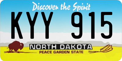 ND license plate KYY915