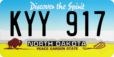 ND license plate KYY917