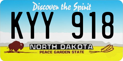 ND license plate KYY918