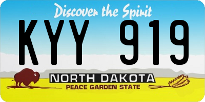 ND license plate KYY919