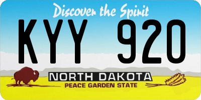 ND license plate KYY920