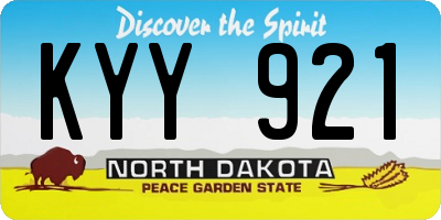 ND license plate KYY921