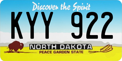 ND license plate KYY922