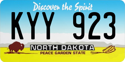 ND license plate KYY923