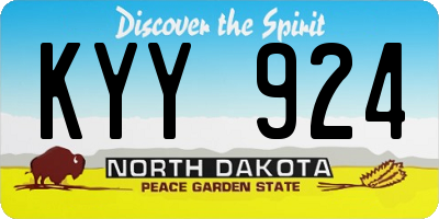ND license plate KYY924