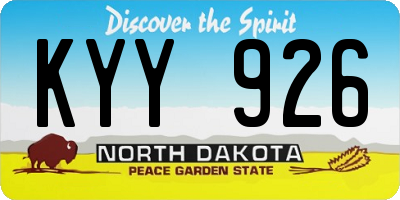 ND license plate KYY926