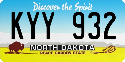 ND license plate KYY932