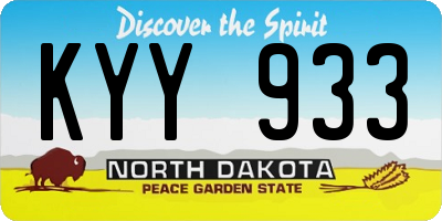 ND license plate KYY933