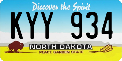 ND license plate KYY934
