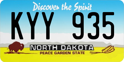 ND license plate KYY935