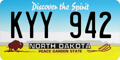 ND license plate KYY942