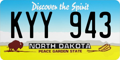 ND license plate KYY943