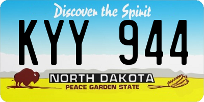 ND license plate KYY944