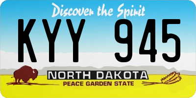 ND license plate KYY945