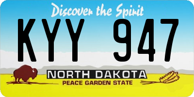 ND license plate KYY947