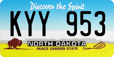 ND license plate KYY953