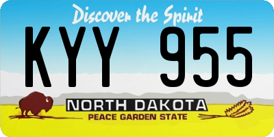 ND license plate KYY955