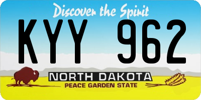 ND license plate KYY962