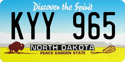 ND license plate KYY965