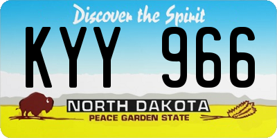 ND license plate KYY966