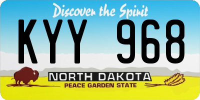 ND license plate KYY968