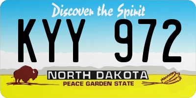 ND license plate KYY972