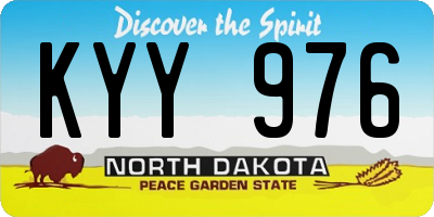 ND license plate KYY976