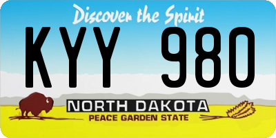ND license plate KYY980