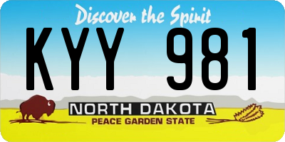 ND license plate KYY981