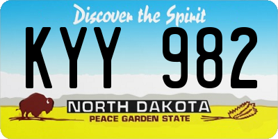 ND license plate KYY982