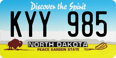ND license plate KYY985