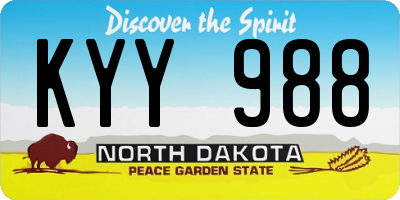 ND license plate KYY988