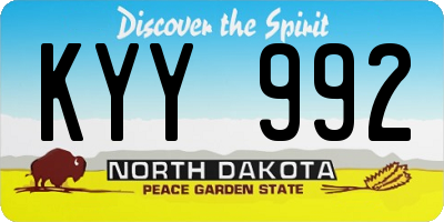 ND license plate KYY992