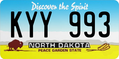 ND license plate KYY993