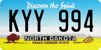 ND license plate KYY994