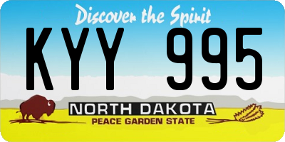 ND license plate KYY995