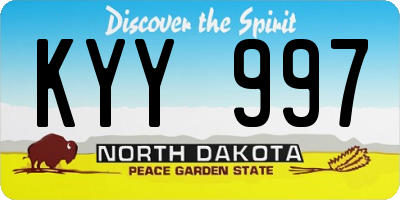ND license plate KYY997